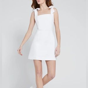 Alice & Olivia MARYANN TIE SHOULDER MINI DRESS